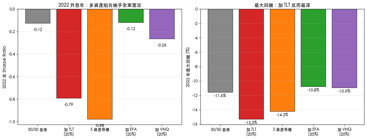2022 升息年各配置表現